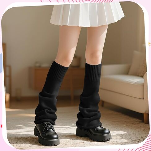 Geyoga Leg Warmers for Women Y2K Harajuku Leg Sleeves Long Kawaii Knit Socks Gothic Lolita Halloween Cosplay Party Accessory in Saudi Arabia