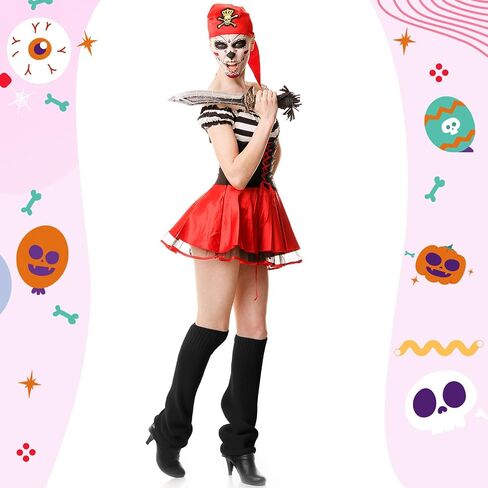 Geyoga Leg Warmers for Women Y2K Harajuku Leg Sleeves Long Kawaii Knit Socks Gothic Lolita Halloween Cosplay Party Accessory in Saudi Arabia