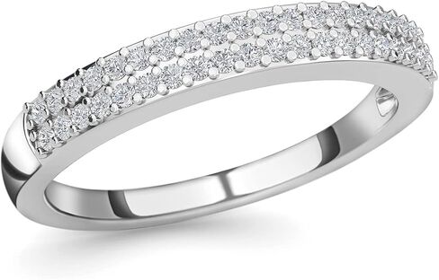 Shop LC Diamond Rings for Women Platinum Plated 925 Sterling Silver Anniversary Wedding Band Ct 0.25 I3 Size 6 Birthday Gifts for Women in Saudi Arabia