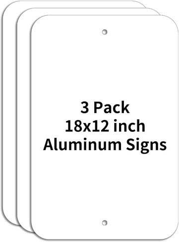 MUXYH 4 Pack White Sign Blanks, 14 x 10 Inches, Sturdy Rust Free Aluminum Metal Signs White Color Blank Sign, Waterproof, Easy Mounting, Indoor or Outdoor Use in Saudi Arabia