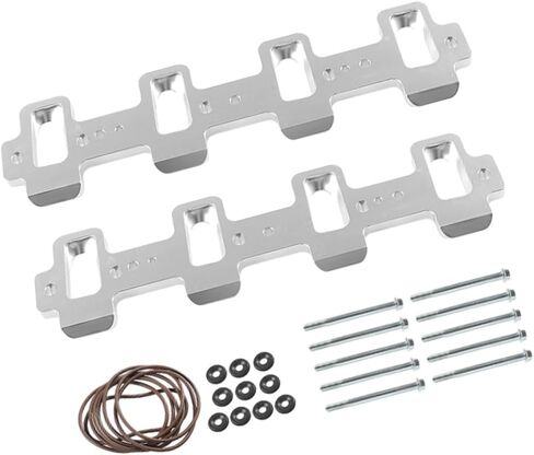 Rectangular Port Intake Manifold Adapter, Replace EM-1021-S, Intake Manifold Adapter, Compatible with LS1 Cathedral Port Cylinder Head to LS3 LSA ZL1 CTS-V, 1 pc, Sliver in Saudi Arabia