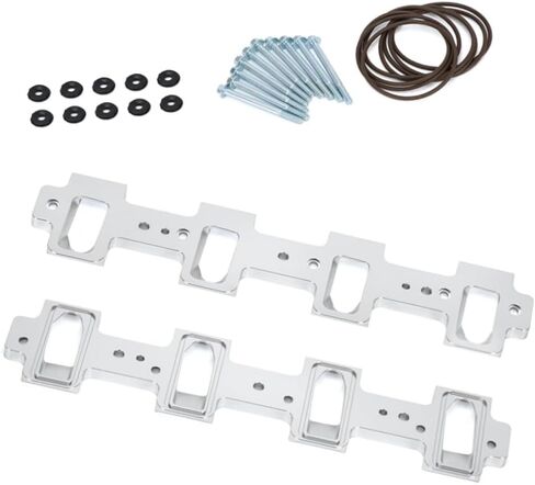 Rectangular Port Intake Manifold Adapter, Replace EM-1021-S, Intake Manifold Adapter, Compatible with LS1 Cathedral Port Cylinder Head to LS3 LSA ZL1 CTS-V, 1 pc, Sliver in Saudi Arabia