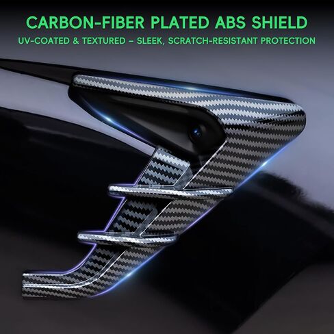 Side Camera Protection Cover for 2024-2025 Model 3 Highland & 2025-2026 Model Y Juniper, Camera Flanks Cover Trim for Tesla Model 3/Y Accessories, ABS Air Flow Camera Vent Cover Exterior Accessories in Kuwait