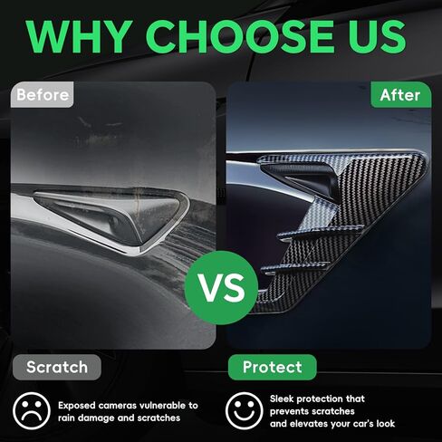 Side Camera Protection Cover for 2024-2025 Model 3 Highland & 2025-2026 Model Y Juniper, Camera Flanks Cover Trim for Tesla Model 3/Y Accessories, ABS Air Flow Camera Vent Cover Exterior Accessories in Kuwait