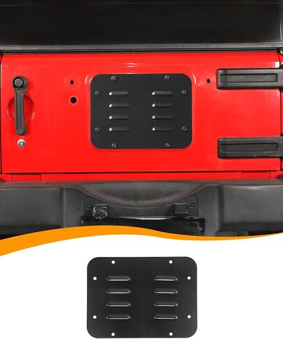 Hoolcar Aluminum Spare Tire Carrier Filler Plate Tailgate Vent Plate Cover & Tailgate Rubber Plugs and Bolts Kits Fit for 2007-2017 Jeep Wrangler JK JKU (Grille Style) in Saudi Arabia