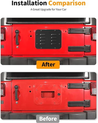 Hoolcar Aluminum Spare Tire Carrier Filler Plate Tailgate Vent Plate Cover & Tailgate Rubber Plugs and Bolts Kits Fit for 2007-2017 Jeep Wrangler JK JKU (Grille Style) in Saudi Arabia