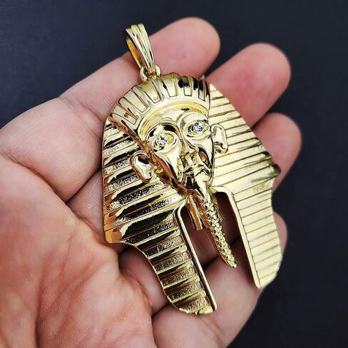 HIP HOP ICED GOLD PLATED EGYPTIAN PHARAOH KING TUT LARGE FASHION CHARM PENDANT GIFT in Saudi Arabia