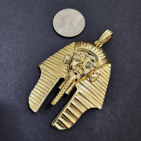 HIP HOP ICED GOLD PLATED EGYPTIAN PHARAOH KING TUT LARGE FASHION CHARM PENDANT GIFT in Saudi Arabia