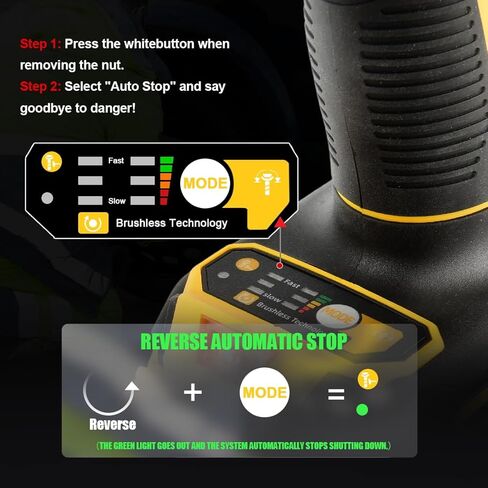 Cordless Impact Wrench 1/2 inch 479 Ft-Lbs(650 N.m) Brushless Power Impact Wrenches 3 In 1 Electric Impact Wrench With 2 x 4.0A Battery, 6 Sockets, 5 Drill, 3 Screw, Fast Charger in Kuwait