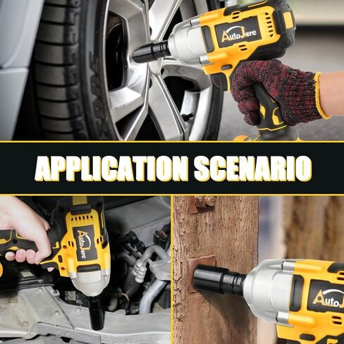 Cordless Impact Wrench 1/2 inch 479 Ft-Lbs(650 N.m) Brushless Power Impact Wrenches 3 In 1 Electric Impact Wrench With 2 x 4.0A Battery, 6 Sockets, 5 Drill, 3 Screw, Fast Charger in Kuwait