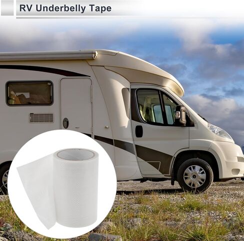 1 Roll Universal Underbelly Tape Waterproof 19.69ftx5.91" Flex Belly Tape with Permanent Sealing Adhesive for RV Mobile Home, Tear Repair Patch White in Saudi Arabia