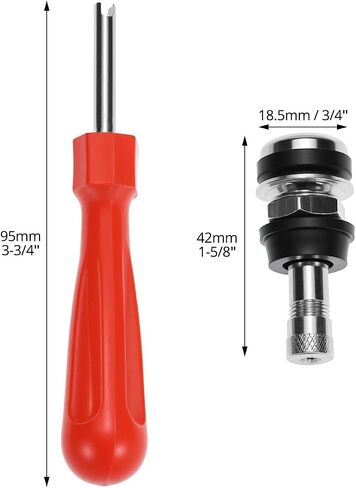 Qwork TR416 سيقان الصمام المعدني ، 25 قطعة مربعة في صمام الإطارات جذع مع أداة صمام الإطارات الأساسية ، تناسب 0.453 "و 0.625" فتحات حافة ، سيقان صمام الضغط العالي in Kuwait