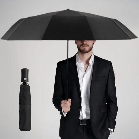 Windproof Travel Umbrella - Automatic Compact Folding Umbrella for Rain, Small Portable Umbrellas for Men and Women in Saudi Arabia