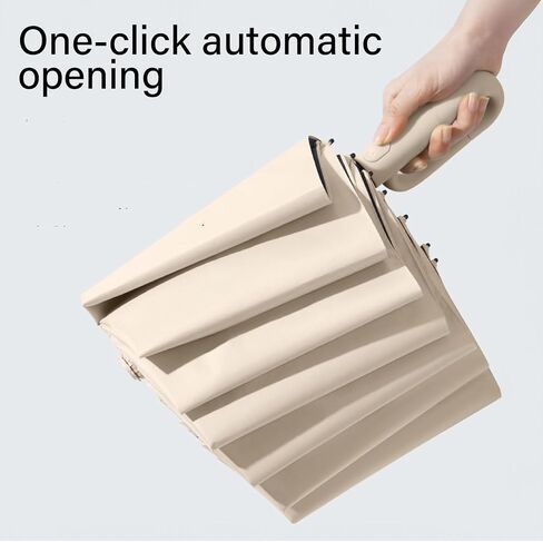 Automatic Windproof Travel Umbrella with Hook Handle Compact and Portable Folding Umbrella for Outdoor Use in Saudi Arabia