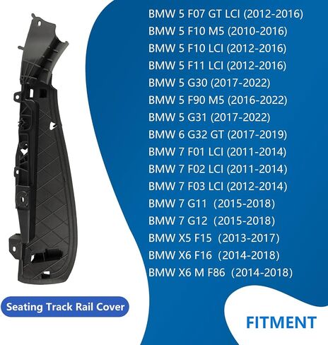 52107317459 Front Seat Track Rail Cover Compatible with 2010-2022 BMW 5 Series F07 F10 F11 G30 G31/6 Series G32/7 Series F01 F02 F03 G11 G12/X5/X6,Support Seat Track Rail Cover Side Bracket (Left) in Kuwait