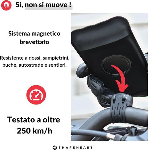 حامل هاتف دراجة نارية مغناطيسية | حامل الهاتف لمكافحة الدراجة النارية | تركيب هاتف دراجة نارية مقاومة للماء ، اتجاه 360 درجة in Kuwait