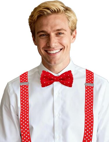kakaco bow tie and argenders for men polka dot bowties costume in Kuwait