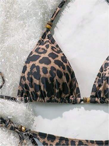 Verdusa Women's 2 Leopard String Bikini مجموعة مثلث المثلث عالي قطع السباحة in Saudi Arabia