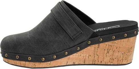 Corkys Footwear Womens Who Knew 2.5-Inch Wedge With An Adjustable Buckle Strap, Studded Cork Outsole, Elastic Gore, And Cushioned EVA Insoles For All Day Wear in Saudi Arabia