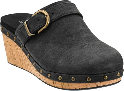 Corkys Footwear Womens Who Knew 2.5-Inch Wedge With An Adjustable Buckle Strap, Studded Cork Outsole, Elastic Gore, And Cushioned EVA Insoles For All Day Wear in Saudi Arabia