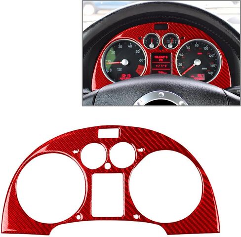 CHCURY1 Dashboard Guage Pod Speedometer لوحة محيط ألياف الكربون Red لـ Audi TT 8N 01-2006 CAR in Kuwait