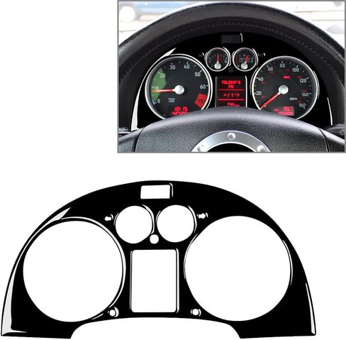 Chcury1 Dashboard Guage Pod Speedometer Panel Cover Surround Trim Carbon Fiber Piano Black For Audi TT 8N 01-2006 Car in Saudi Arabia