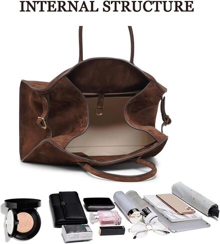 Soft Suede Large Tote Bags for Women Fashion Vintage Top Handle Handbag Fashion Shoulder Hobo Bag with Cherry Pendant in Saudi Arabia