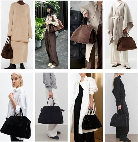 Soft Suede Large Tote Bags for Women Fashion Vintage Top Handle Handbag Fashion Shoulder Hobo Bag with Cherry Pendant in Saudi Arabia