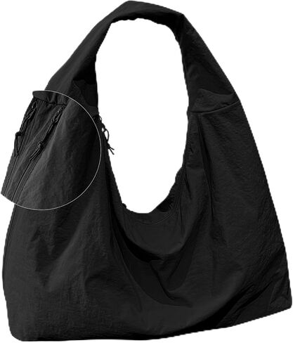 Slouchy Nylon Hobo Bag for Women Large Tote Underarm Shoulder Bag Travel Beach Gym Weekend Vacation in Kuwait