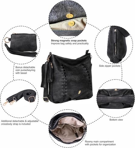 Julia Buxton Whip Stitch Vegan Leather Hobo Bag in Saudi Arabia