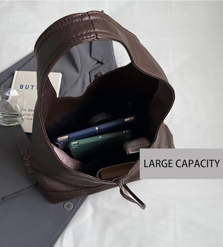 Leather Hobo Bags for Women Brown Purses Suede Purse Slouchy Tote Bag Suede Tote Bag Fall Winter Purses Handbag in Saudi Arabia