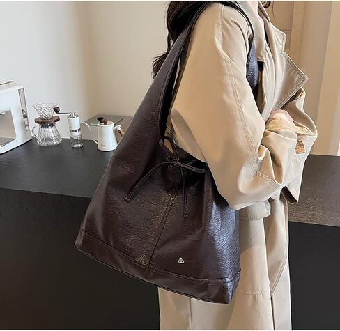Leather Hobo Bags for Women Brown Purses Suede Purse Slouchy Tote Bag Suede Tote Bag Fall Winter Purses Handbag in Saudi Arabia