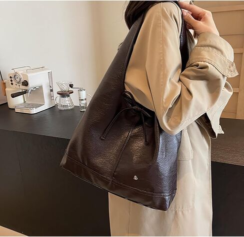 Leather Hobo Bags for Women Brown Purses Suede Purse Slouchy Tote Bag Suede Tote Bag Fall Winter Purses Handbag in Saudi Arabia