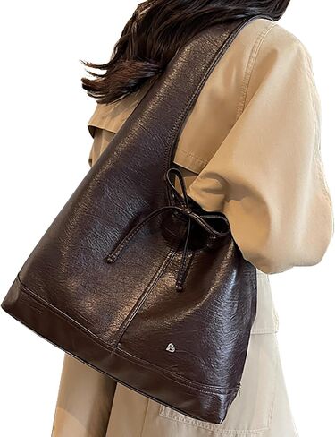 Leather Hobo Bags for Women Brown Purses Suede Purse Slouchy Tote Bag Suede Tote Bag Fall Winter Purses Handbag in Saudi Arabia