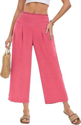 TLJIANG Womens Pants Wide Leg High Waisted Palazzo Pants Waist Casual Lounge Pant 2025 Beach Travel Vacation Outfits in Saudi Arabia