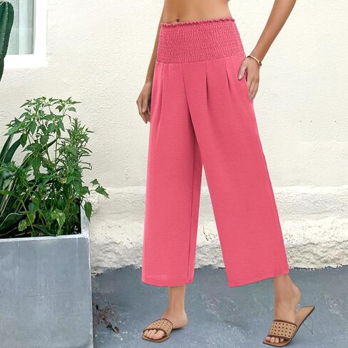 TLJIANG Womens Pants Wide Leg High Waisted Palazzo Pants Waist Casual Lounge Pant 2025 Beach Travel Vacation Outfits in Saudi Arabia