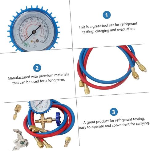 أداة قياس ضغط الهواء في Zerodeko Automotive Airmotive Gauge Gauge الأداء الموثوق لأنظمة التبريد التي يسهل تشغيلها لاستخدام السيارات في المنزل تصميم متين in Kuwait
