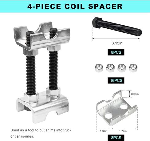 4PCS Coil Spring Spacers, 2-Way Adjustable Spreads or Compresses Coil Spring Spacer Strut Shock Absorber, 1" to 2" Lift or Lower Mini Strut Springs Compressor for Car Truck SUV in Saudi Arabia