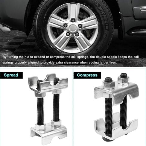 4PCS Coil Spring Spacers, 2-Way Adjustable Spreads or Compresses Coil Spring Spacer Strut Shock Absorber, 1" to 2" Lift or Lower Mini Strut Springs Compressor for Car Truck SUV in Saudi Arabia