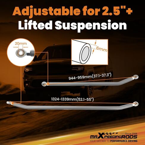 MaxPeedingrods Crossover Touring Kit لجيب Cherokee XJ Wrangler TJ LJ Grand Cherokee ZJ Comanche MJ ، مقابل 2.5 بوصة أو أكثر من التعليق المرفق ، رابط السحب/رابط التعادل in Saudi Arabia