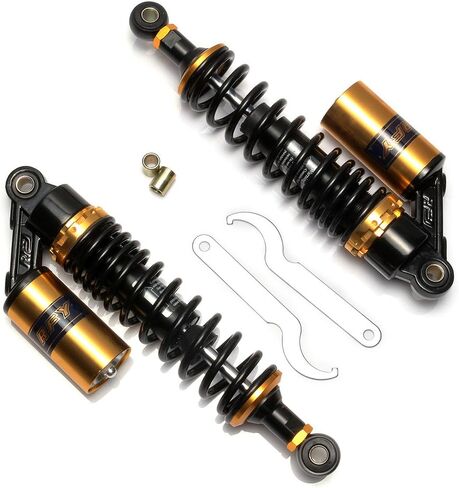 Hegeiis 360mm 14.17 inch 7mm Spring Universal Motorcycle Air Shock Absorber Rear Suspension ATV Quad Scooter Dirt Bike For CBR600 CBR400 CB500 YZF XC EXC XCF Silver Black in Saudi Arabia