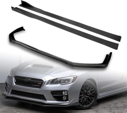 Q1-TECH, 9-Piece Front Bumper Lip & Side Skirt Extensions Diffuser Compatible with 2015 2016 2017 2018 2019 2020 2021 Subaru WRX STI Sedan, Front Lip Spoiler Body Splitter ABS (Painted Carbon) in Saudi Arabia