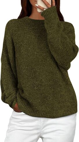 Prettygarden Womens Fall Long Sweate Sweater Crew Neck Fuzzy Lourd Fit Crity Contency Evensives vensives expens in Saudi Arabia