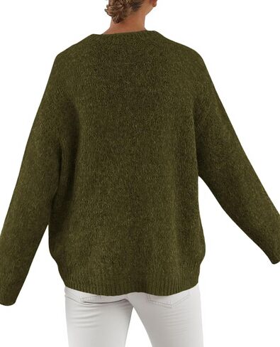 Prettygarden Womens Fall Long Sweate Sweater Crew Neck Fuzzy Lourd Fit Crity Contency Evensives vensives expens in Saudi Arabia
