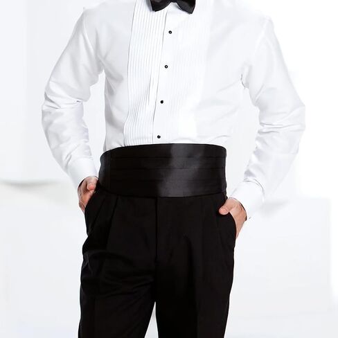 Adjustable Black Satin Waist Cummerbund for Men, Formal Occasion Accessory in Saudi Arabia