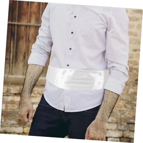 Men Solid Color Tuxedo Cummerbund Elegant Waist Band for Formal Events Comfortable Fit for Groomsmen Special Occasions Stylish Accessory for Weddings Prom in Saudi Arabia