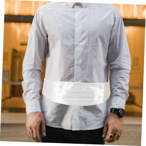 Men Solid Color Tuxedo Cummerbund Elegant Waist Band for Formal Events Comfortable Fit for Groomsmen Special Occasions Stylish Accessory for Weddings Prom in Saudi Arabia