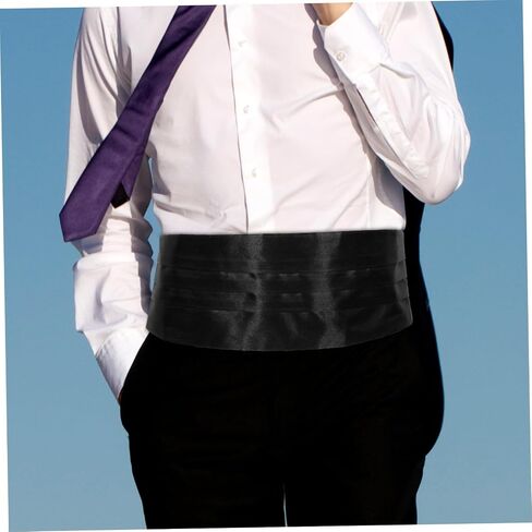 مجموعة الساتان الساتين Cummerbund مجموعة قابلة للتعديل قبل التعادل قبل المربع ومربع جيب لحفلات الزفاف والعروض في المناسبات الرسمية in Saudi Arabia