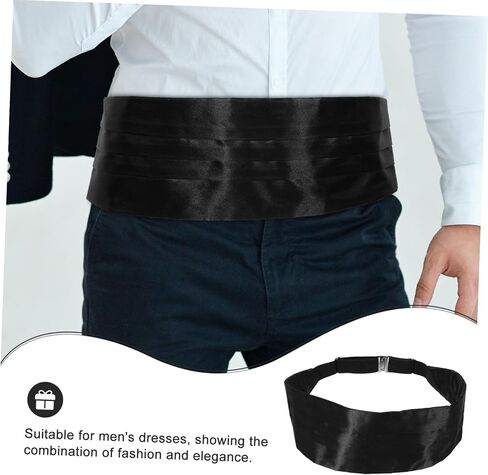 مجموعة الساتان الساتين Cummerbund مجموعة قابلة للتعديل قبل التعادل قبل المربع ومربع جيب لحفلات الزفاف والعروض في المناسبات الرسمية in Saudi Arabia