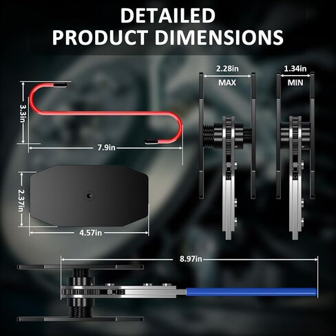 أداة ضغط الفرجار الفرامل أداة ثقيلة ، أداة ضاغط مكبس الفرجار مع 360 دوارة ، فرقة فرامل مدونة الأدوات المتناورة لإصلاح فرامل قرص السيارة ، in Kuwait